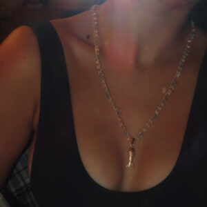 שרשרת דג עם שרשרת קריסטלים